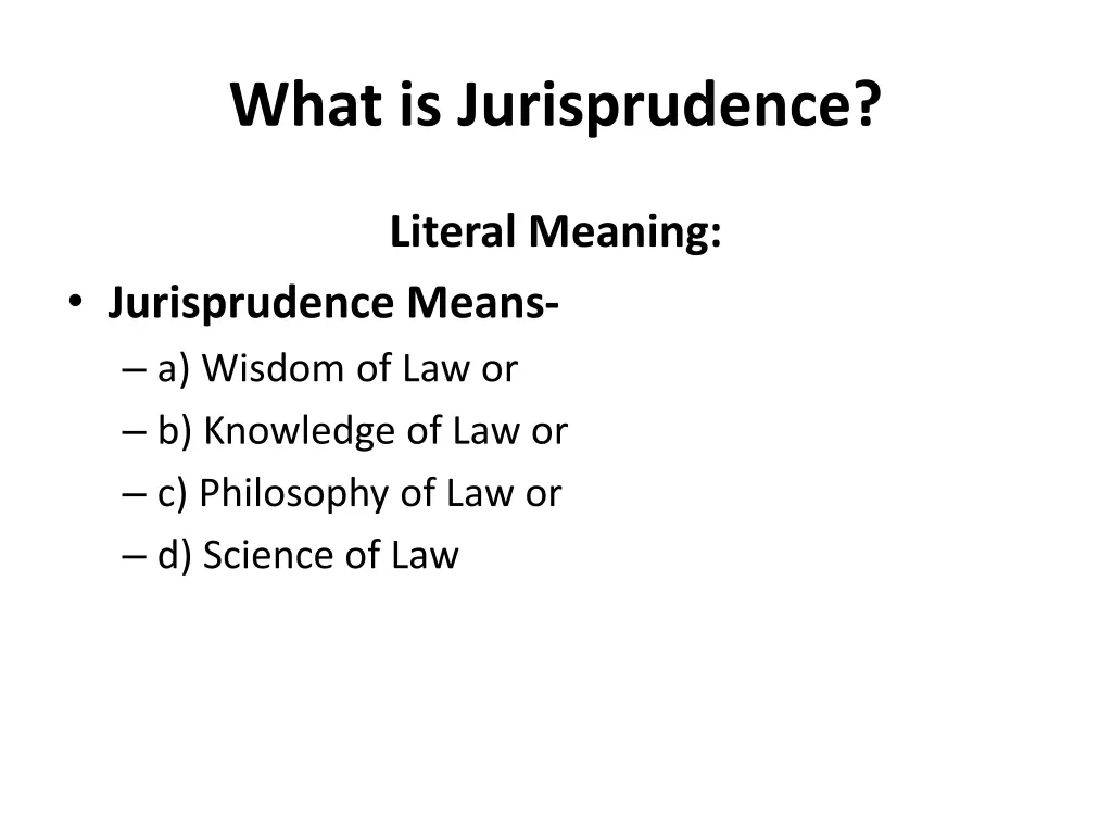 what is jurisprudence 1