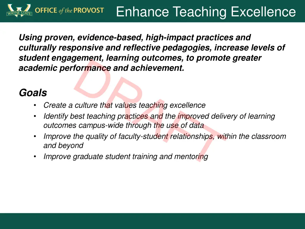 enhance teaching excellence