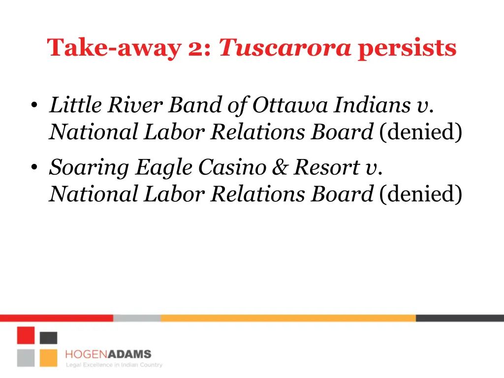 take away 2 tuscarora persists