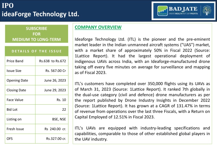 ipo ideaforge technology ltd