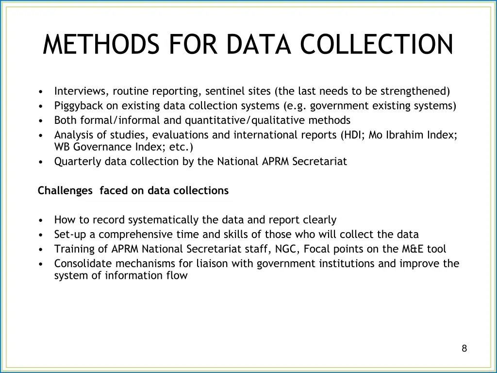 methods for data collection