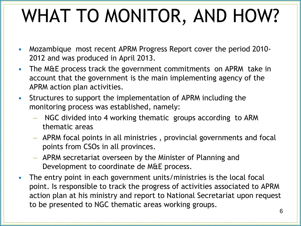 what to monitor and how