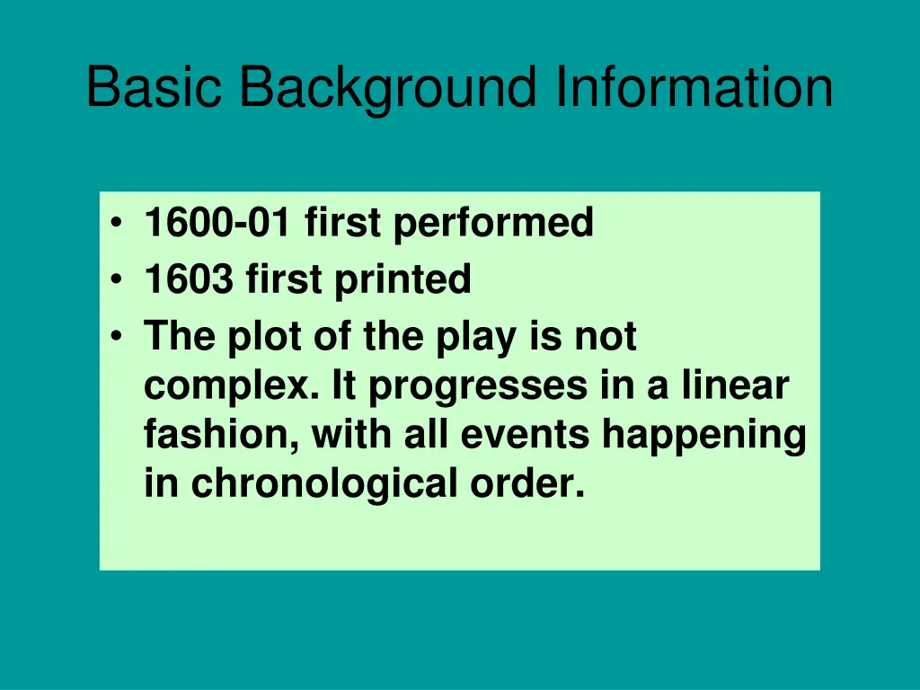 basic background information