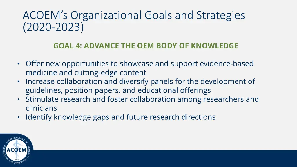 acoem s organizational goals and strategies 2020 3