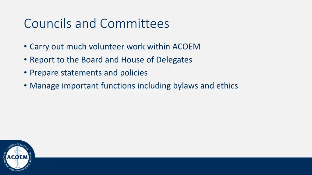 councils and committees