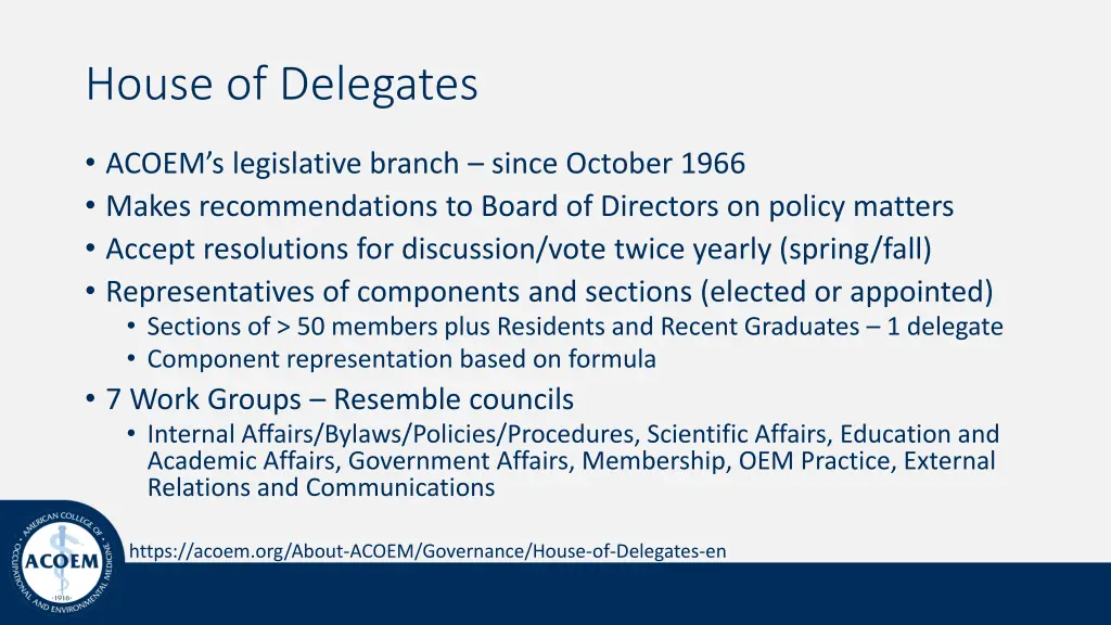 house of delegates