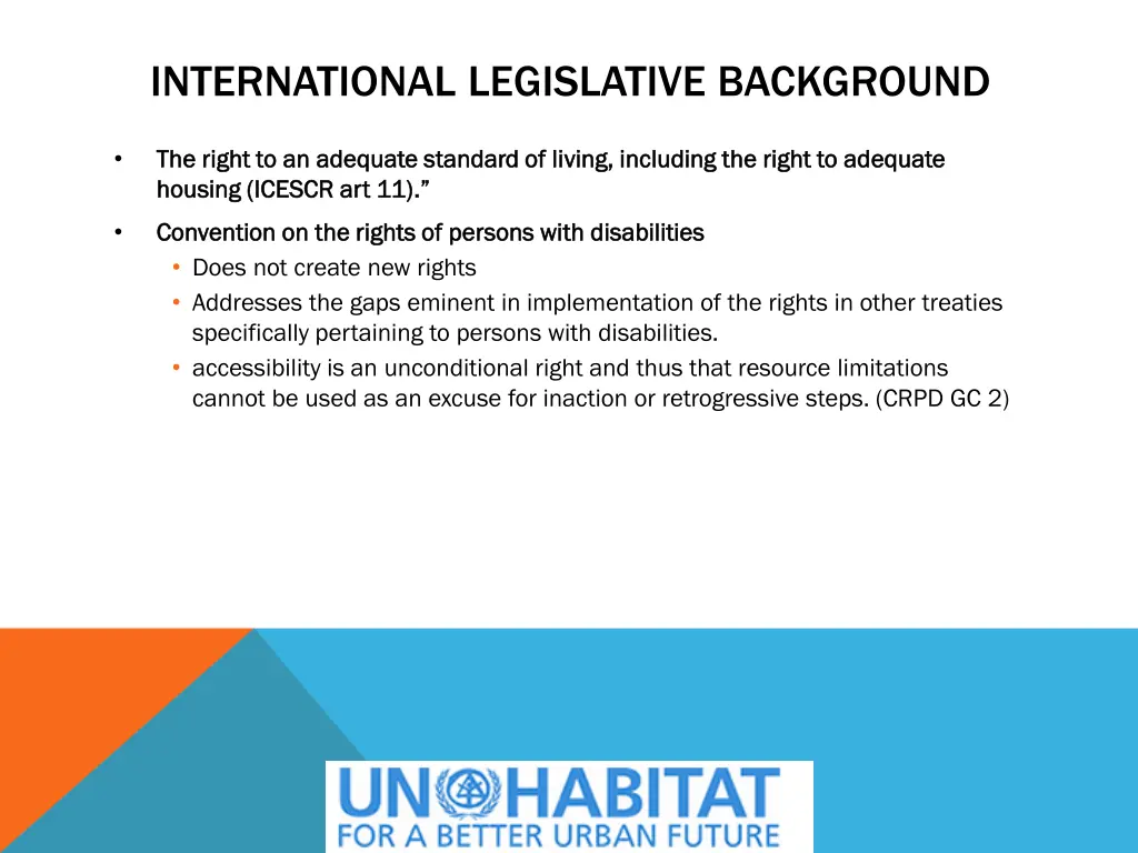 international legislative background