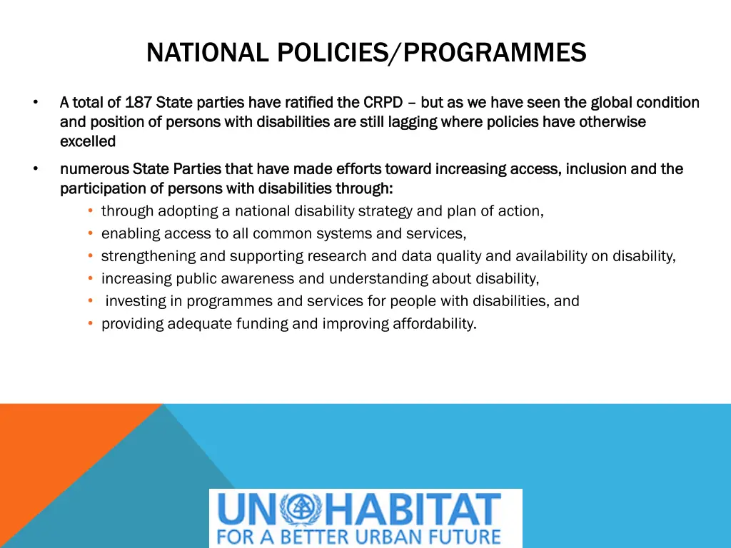 national policies programmes