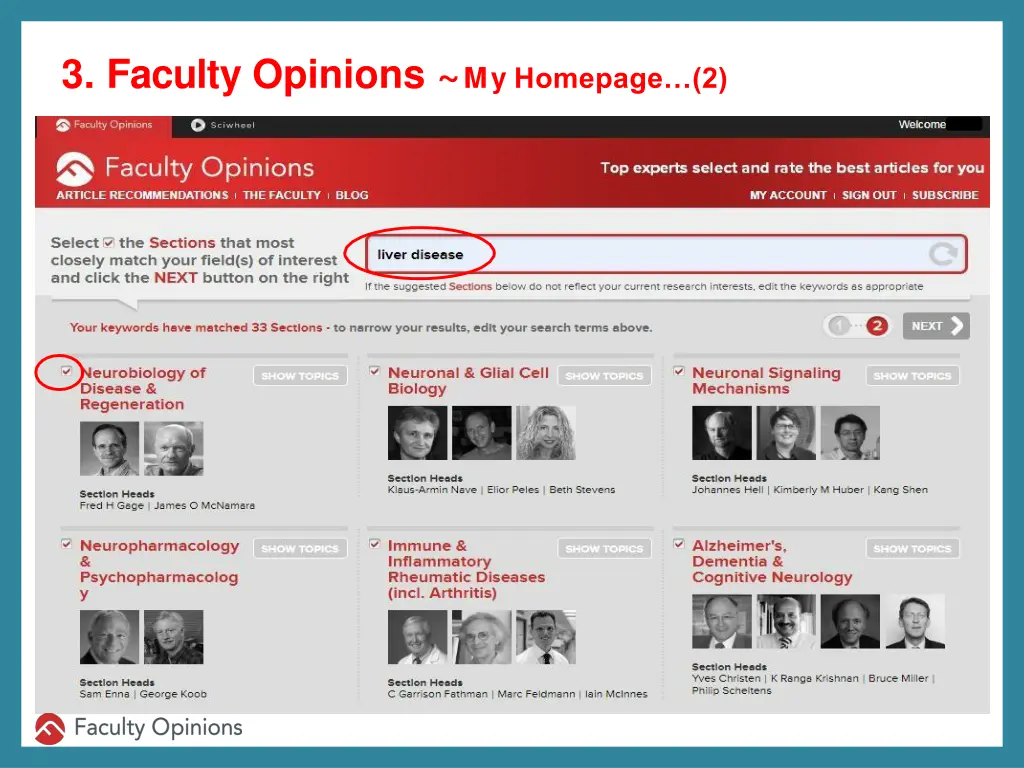 3 faculty opinions my homepage 2