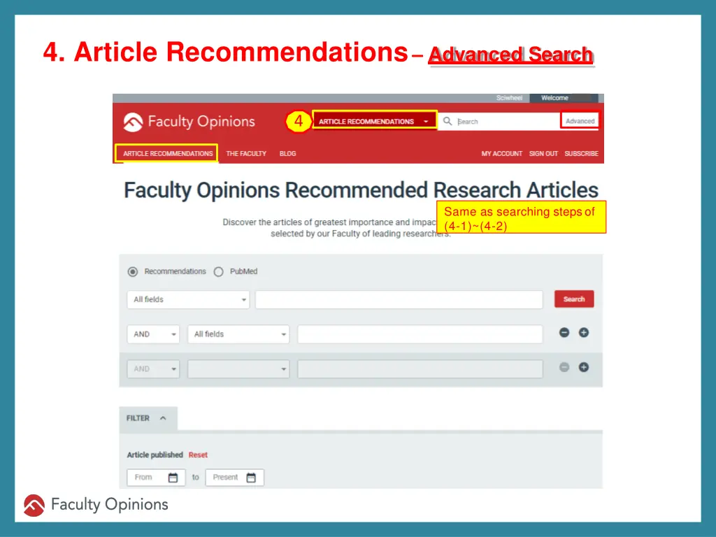 4 article recommendations advanced search