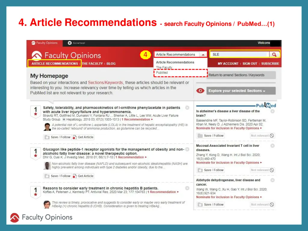 4 article recommendations search faculty opinions