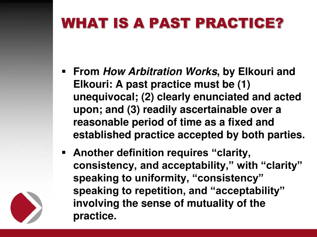 what is a past practice