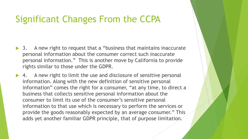 significant changes from the ccpa 1