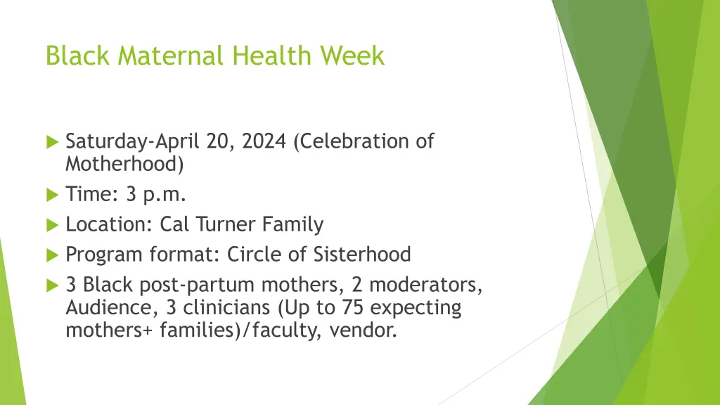 black maternal health week