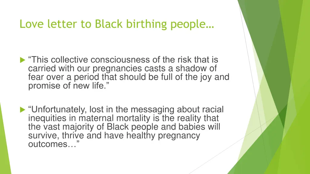 love letter to black birthing people