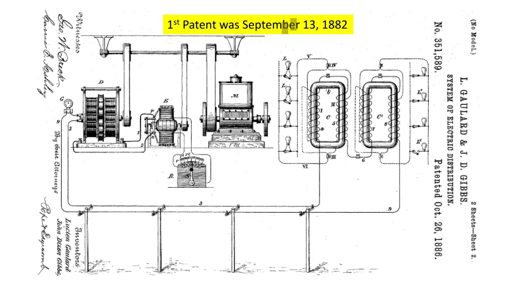 1 st patent was september 13 1882