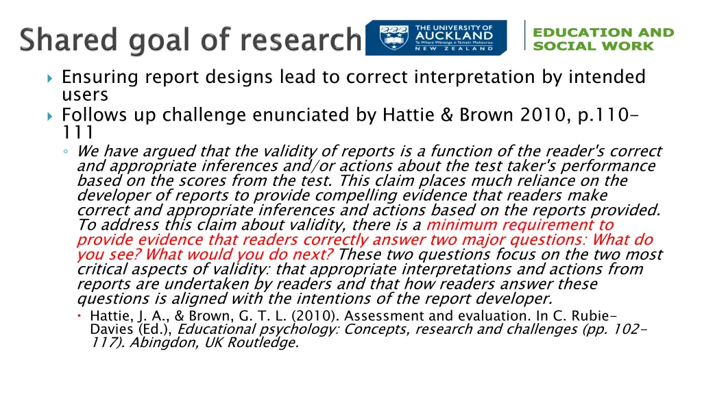 ensuring report designs lead to correct