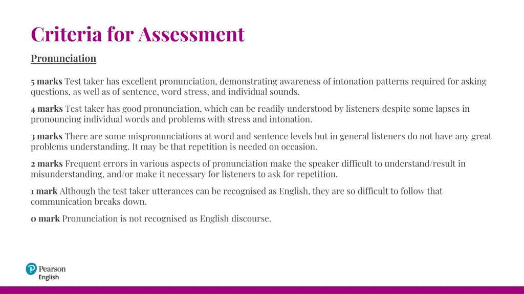 criteria for assessment 1