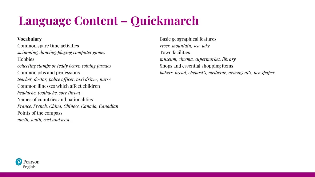 language content quickmarch 2