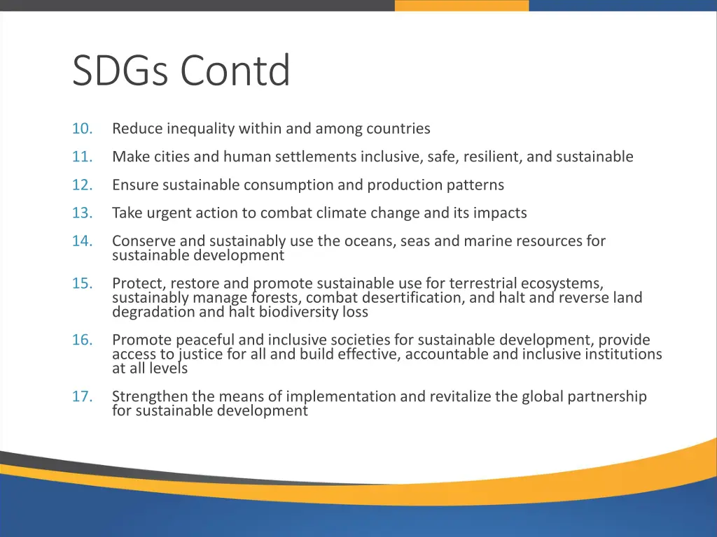 sdgs contd