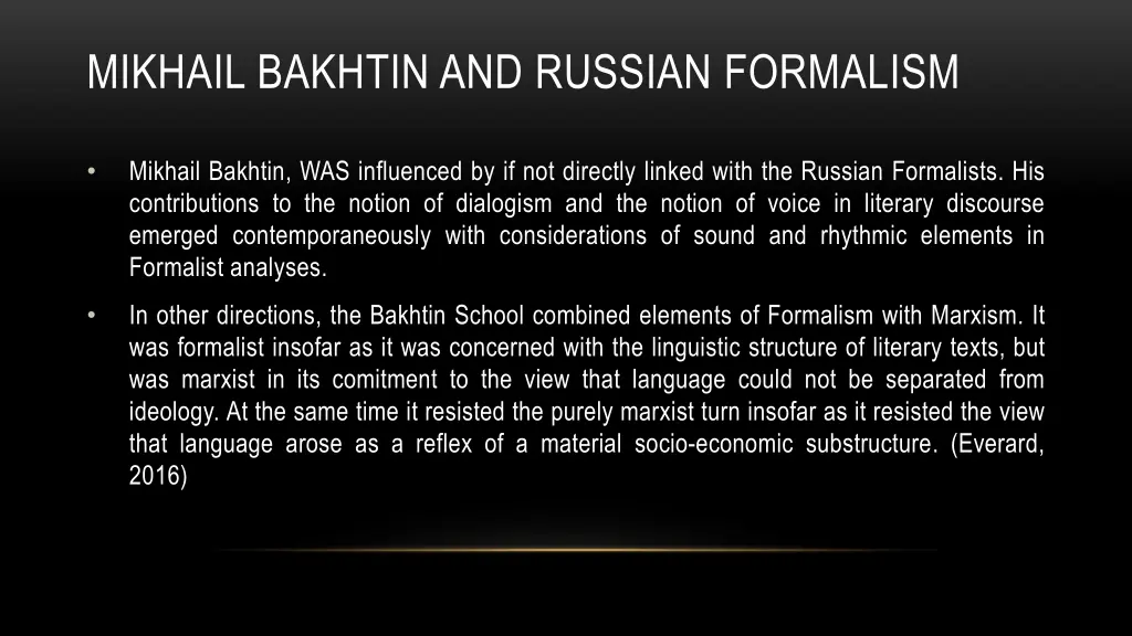 mikhail bakhtin and russian formalism