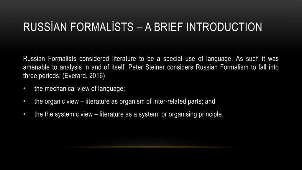 russ an formal sts a brief introduction