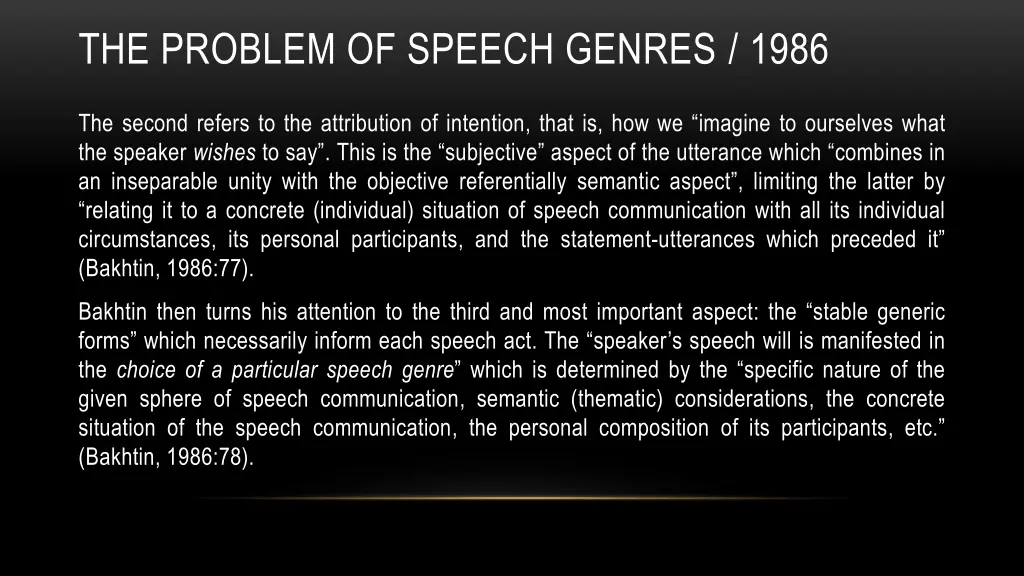 the problem of speech genres 1986 10