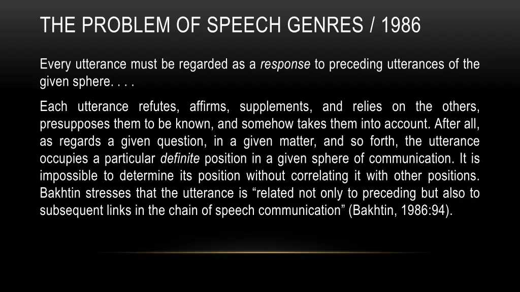 the problem of speech genres 1986 14