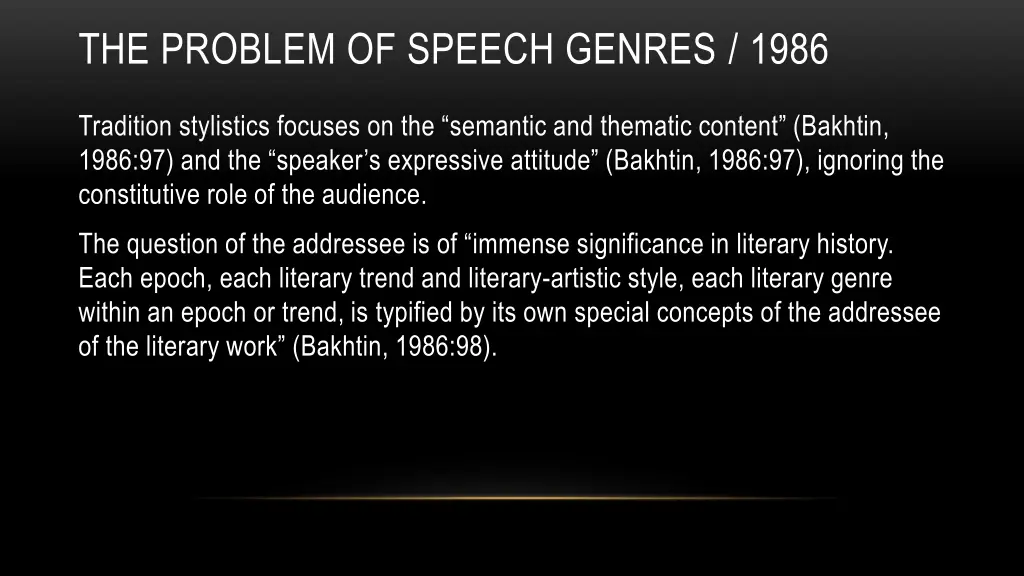 the problem of speech genres 1986 15