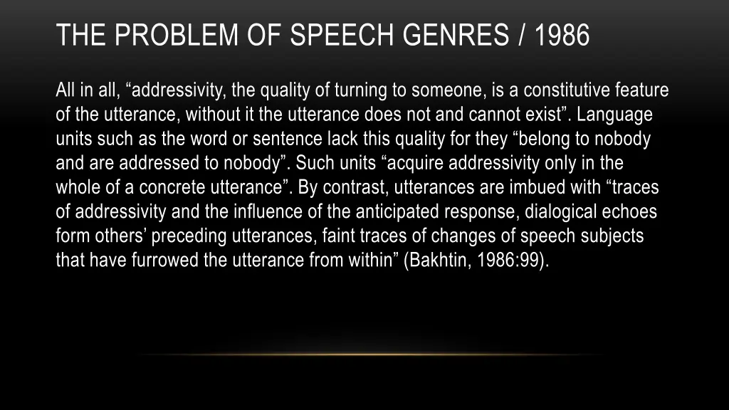 the problem of speech genres 1986 16