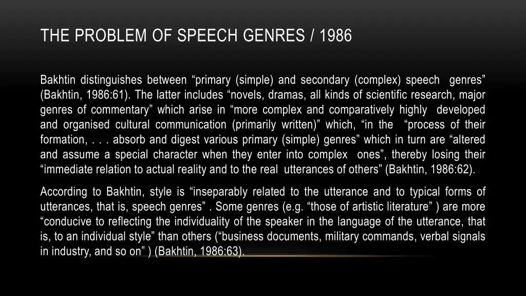 the problem of speech genres 1986 3