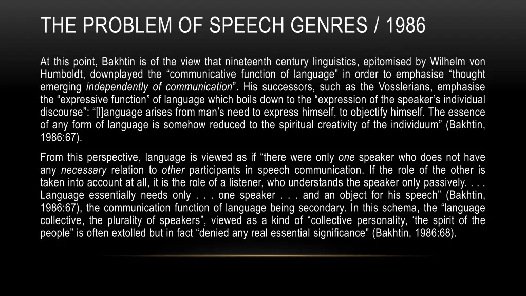 the problem of speech genres 1986 5