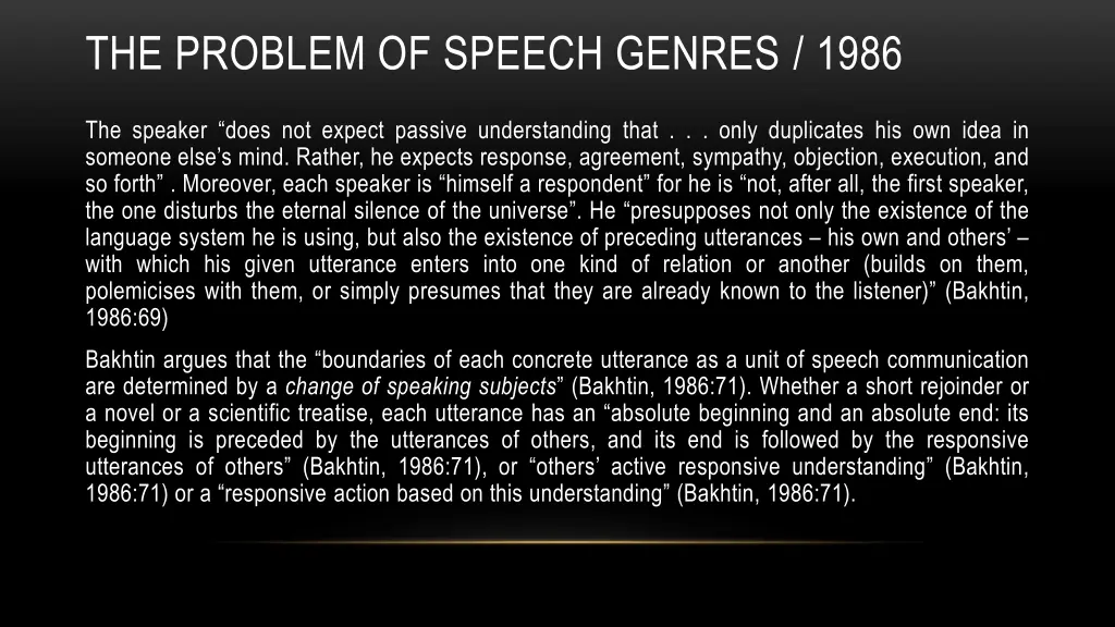 the problem of speech genres 1986 6