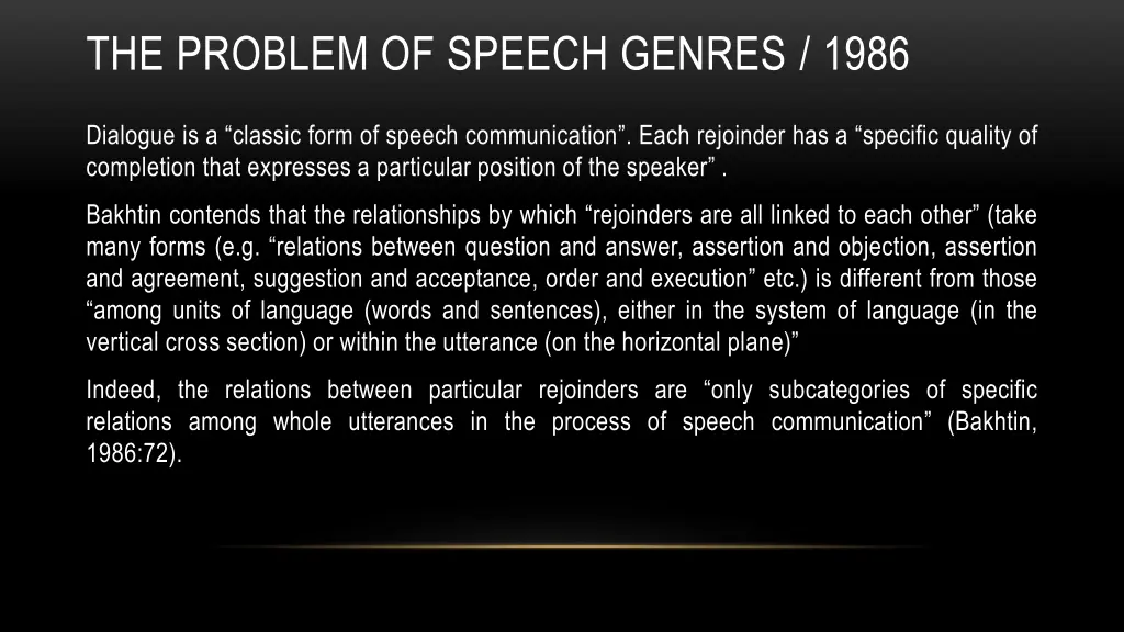 the problem of speech genres 1986 7