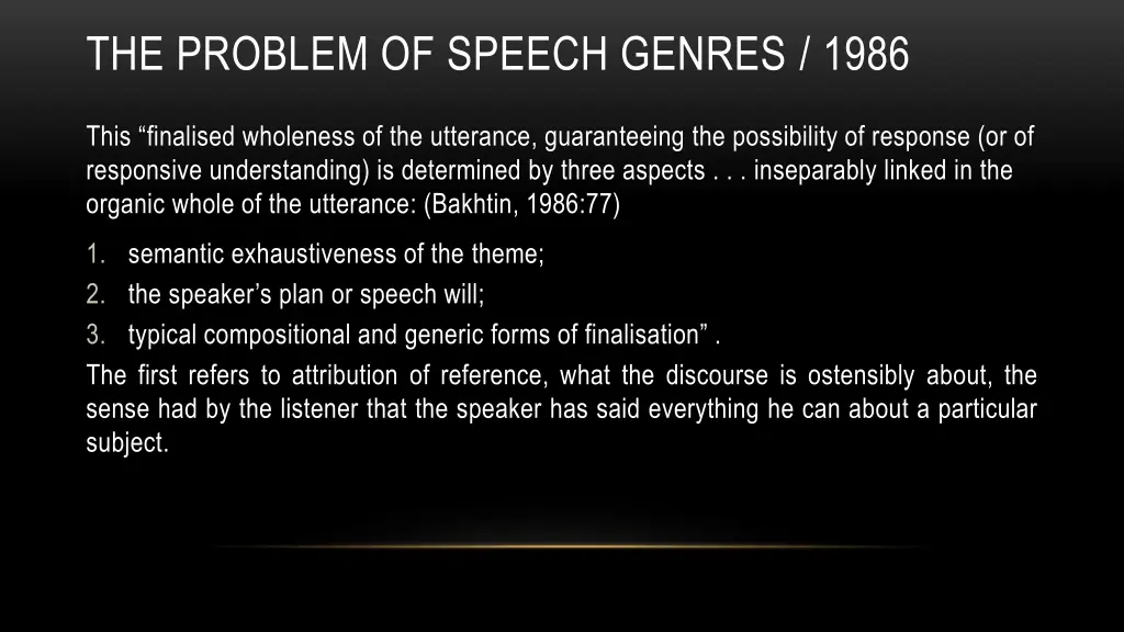 the problem of speech genres 1986 9