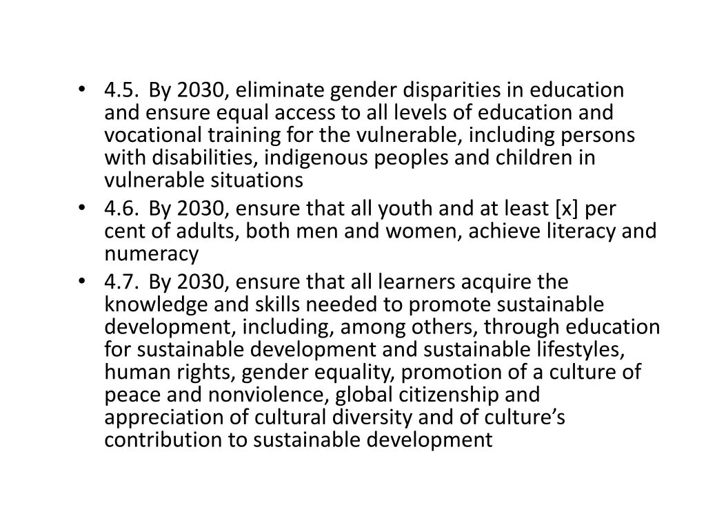 4 5 by 2030 eliminate gender disparities