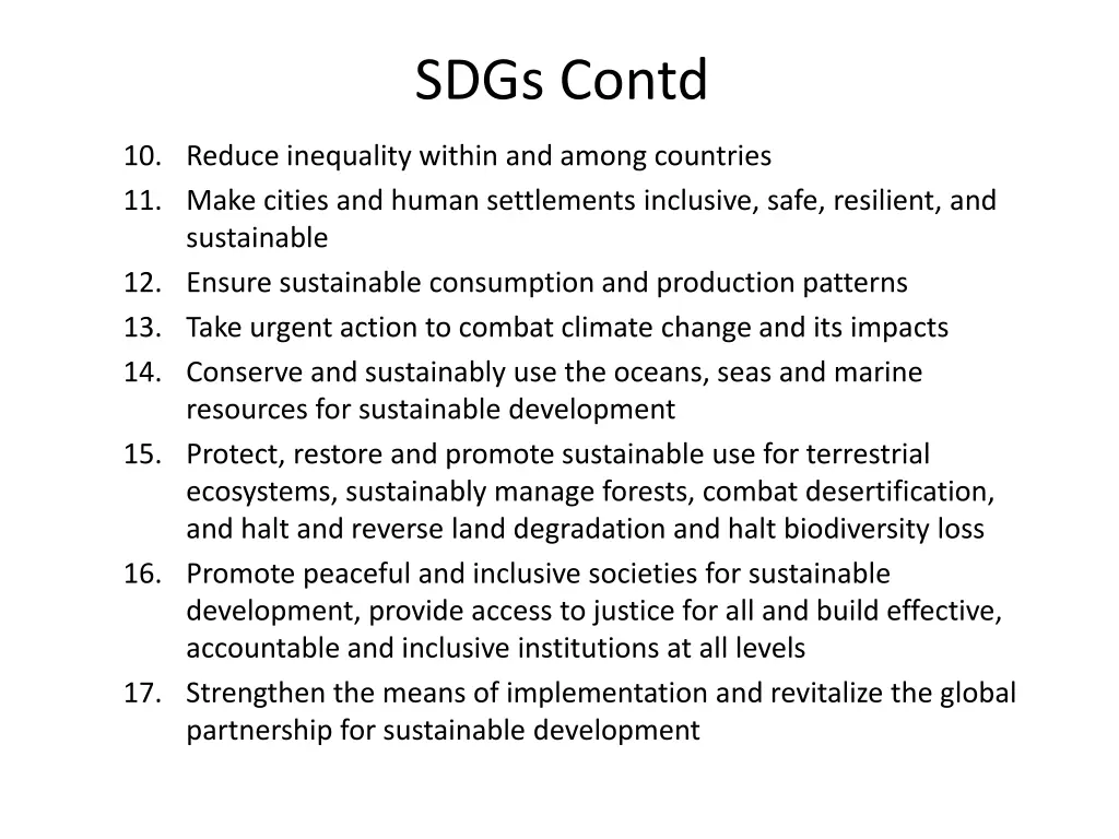 sdgs contd