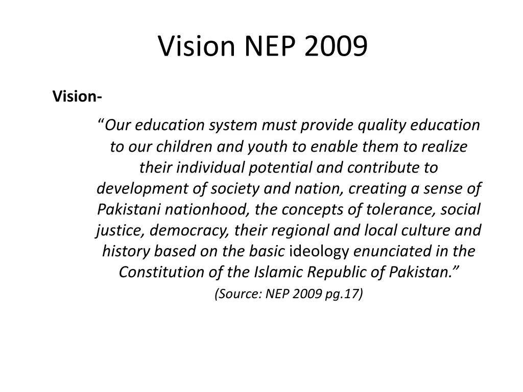 vision nep 2009