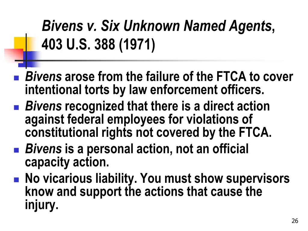 bivens v six unknown named agents 403 u s 388 1971