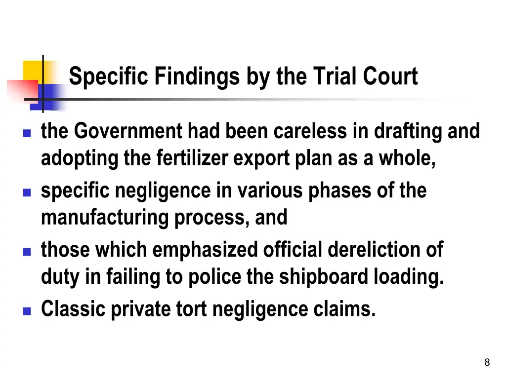 specific findings by the trial court