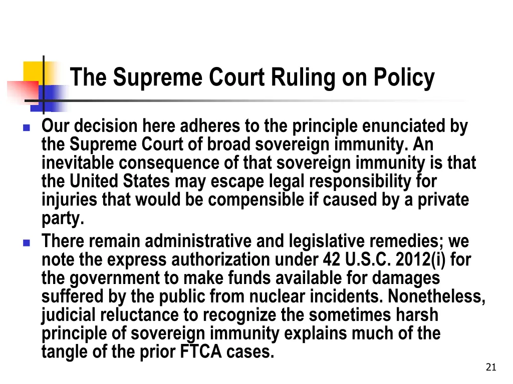 the supreme court ruling on policy