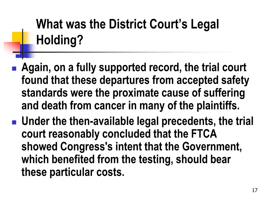 what was the district court s legal holding