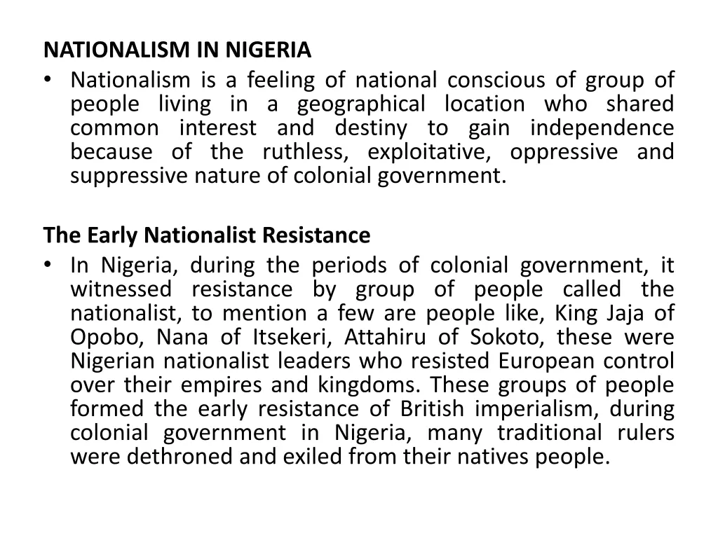 nationalism in nigeria nationalism is a feeling