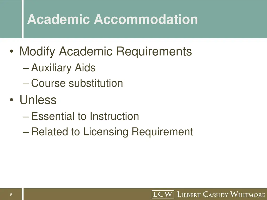 academic accommodation