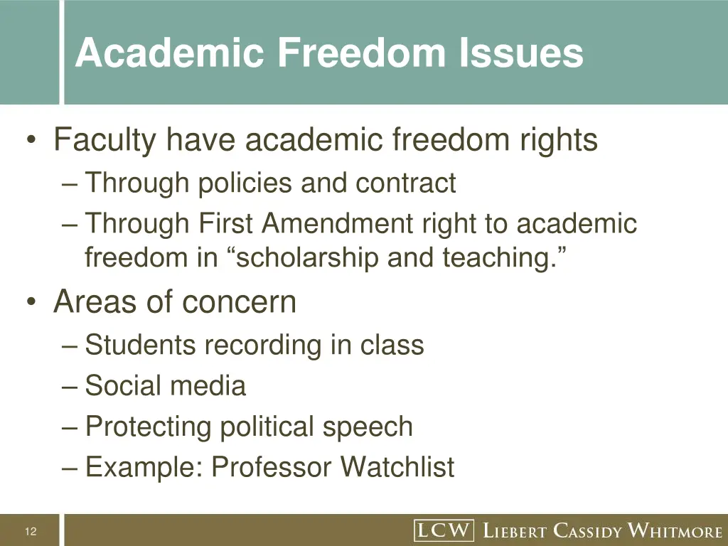 academic freedom issues