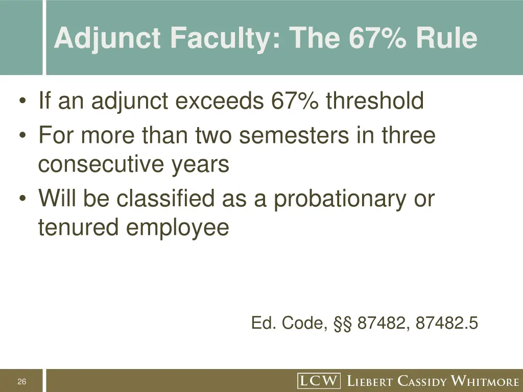 adjunct faculty the 67 rule 1