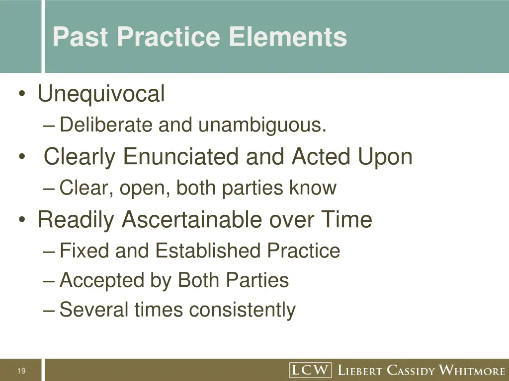 past practice elements