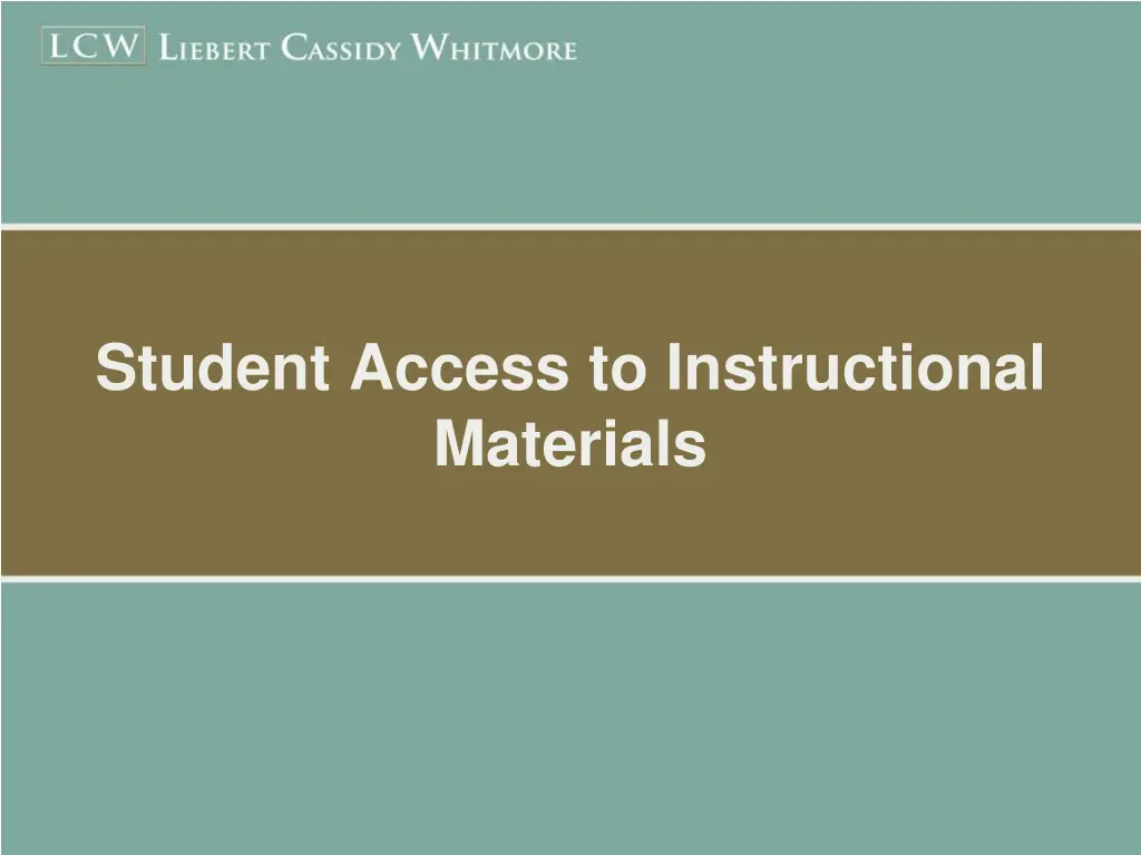 student access to instructional materials