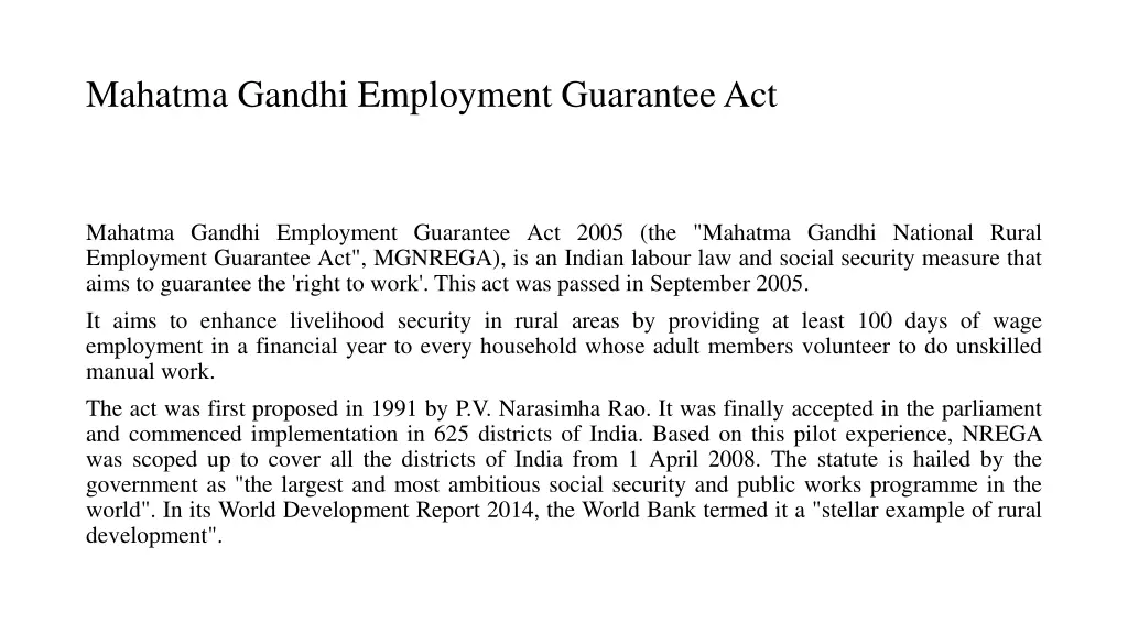 mahatma gandhi employment guarantee act