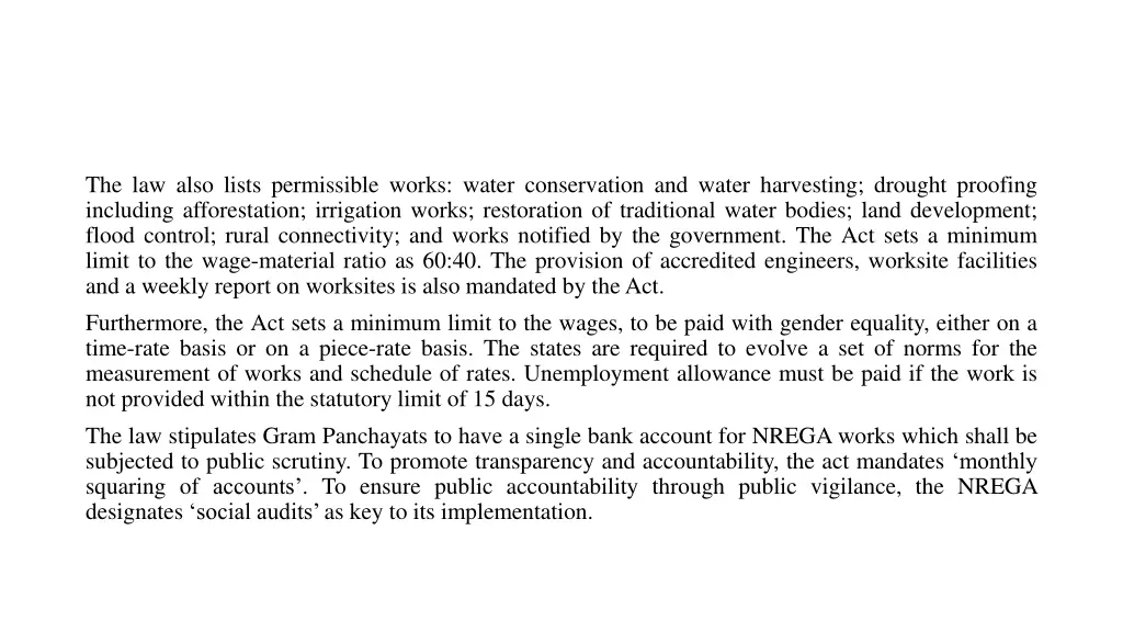 the law also lists permissible works water